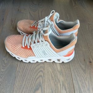 Peach and White Athletic Sneakers